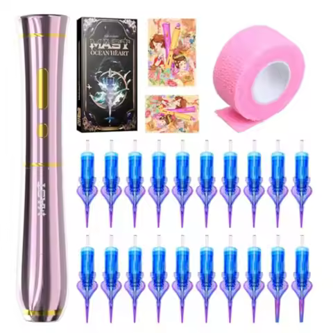 Wireless Rotary Tattoo Pen Machine with Digital Display for Professional Artists Lightweight and Slim Design in Pink Color Idea