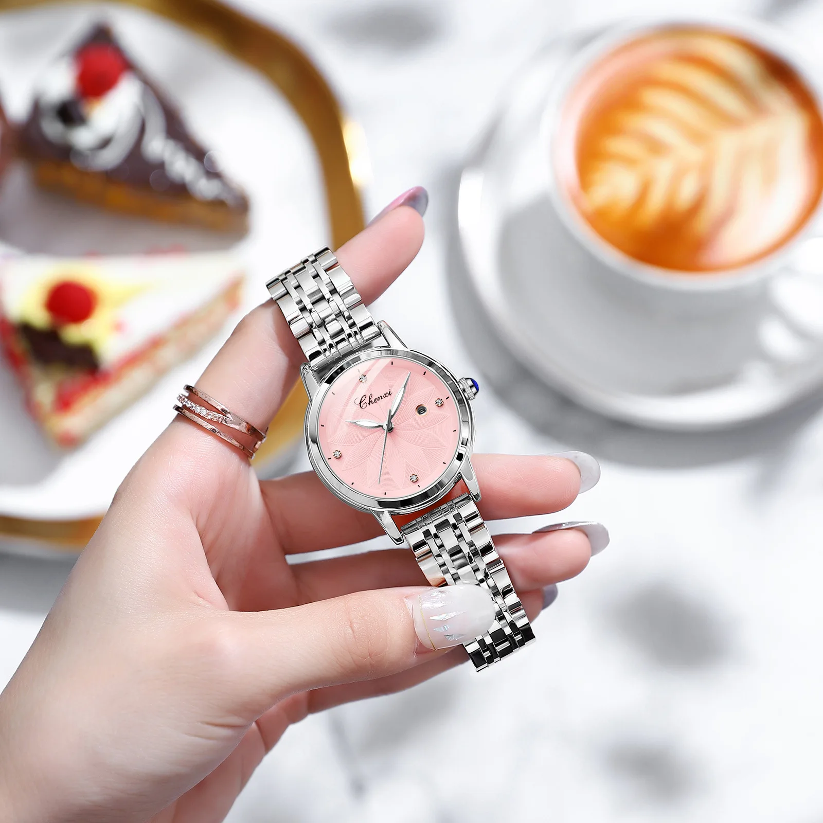 

Модные женские часы с подсветкой, водонепроницаемые, стильные часы для девушек