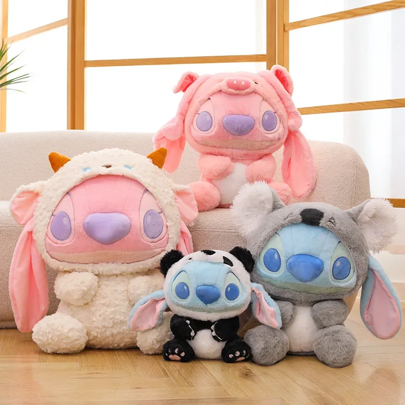 Disney Lilo & Stitch Plush Toys Kawaii Anime Plushie Dolls Stitch Angel 30-60cm Soft Stuffed Pillow Christmas Gifts for Children