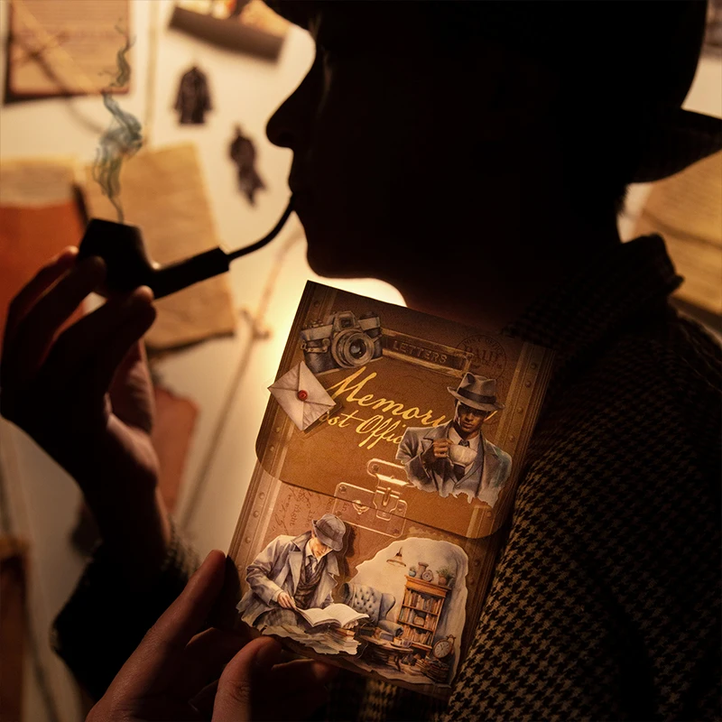 بطاقة عاشق 15 قطعة [سلسلة مجلة شيرلوك هولمز] أنماط مفصلة للمحقق شهم ملصقات ديكور لسكرابوكينغ