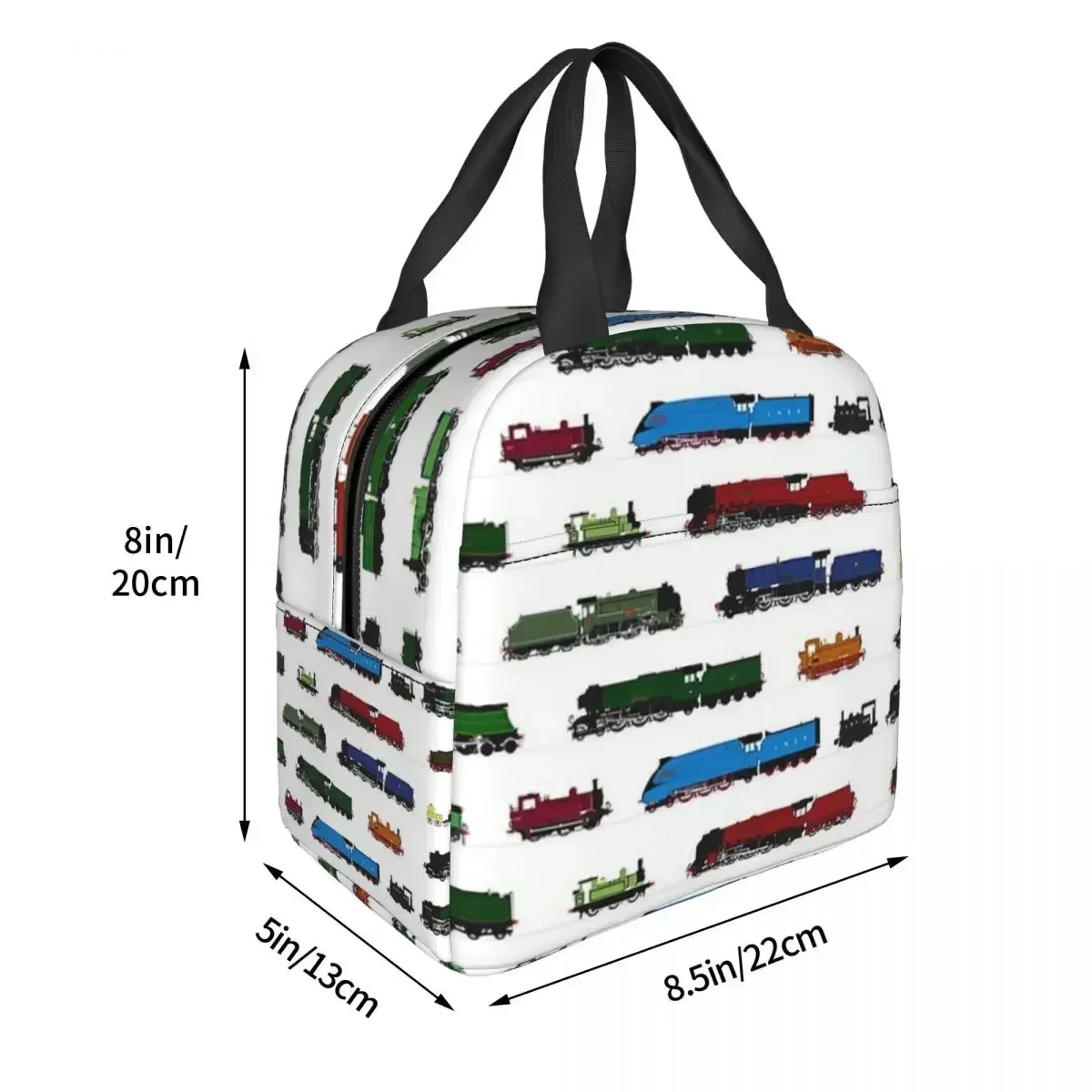 Iconic British Steam Trains Insulated Lunch Bags Portable Picnic Bags Thermal Cooler Lunch Box Lunch Tote for Woman Work Kids