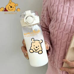 Disney-Tasse à thé portable haute température pour filles, tasse à eau, Winnie l'ourson, tasse à paille pour étudiants, spécial pour l'école, mignon, nouveau