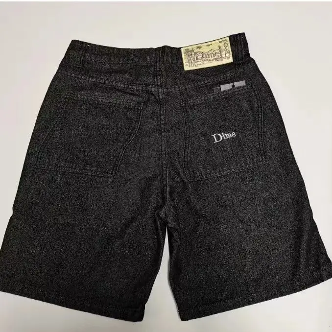 Short en jean brodé pour skateboard, coupe droite américaine, short cargo décontracté, short de basket-ball Y2K, cinq pantalons, classique