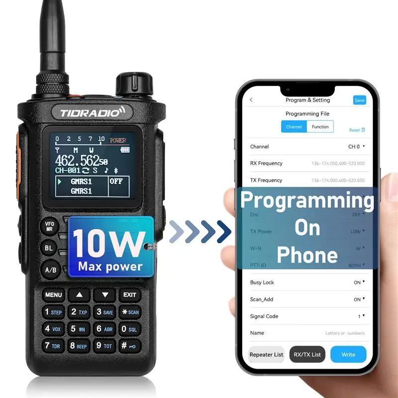 2025 2nd Gen TIDRADIO TD-H8 10W Professional Walkie Talkie portabel Radio ponsel nirkabel dapat diprogram pencarian