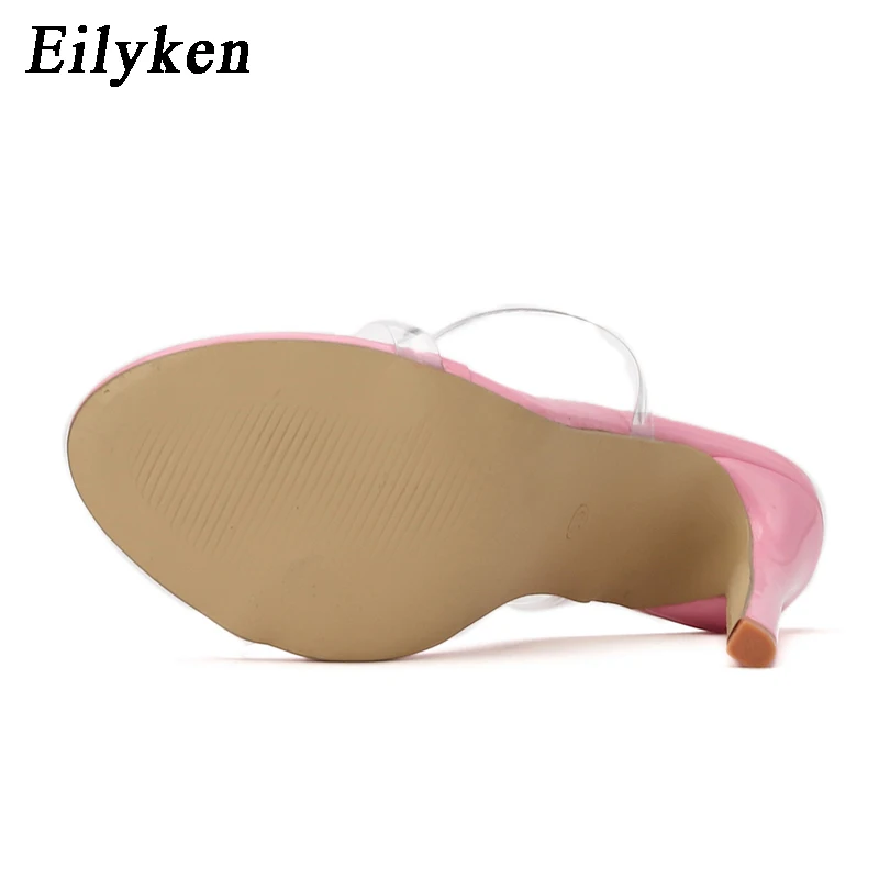 Eilyken PVC Transparent High Heels Open Toe Slippers Pumps Women Mules Lady Slides Sandales tacones mujer