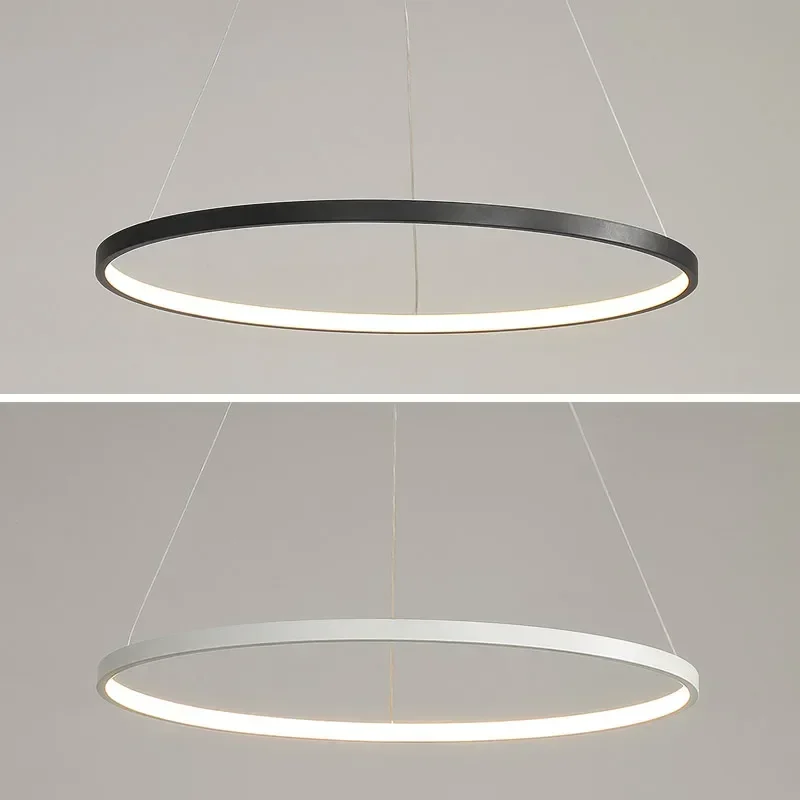 

Nordic Ring LED Ceiling Chandelier Dimmable for Track Kitchen Dining Living Room Center Table Pendant Light Home Decor Fixture