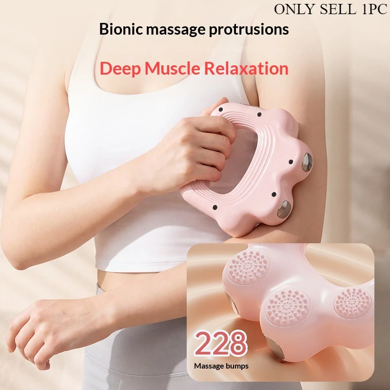Electric massage ring, a portable massager designed specifically for deep tissue and muscle massage of the arms, legs, and neck