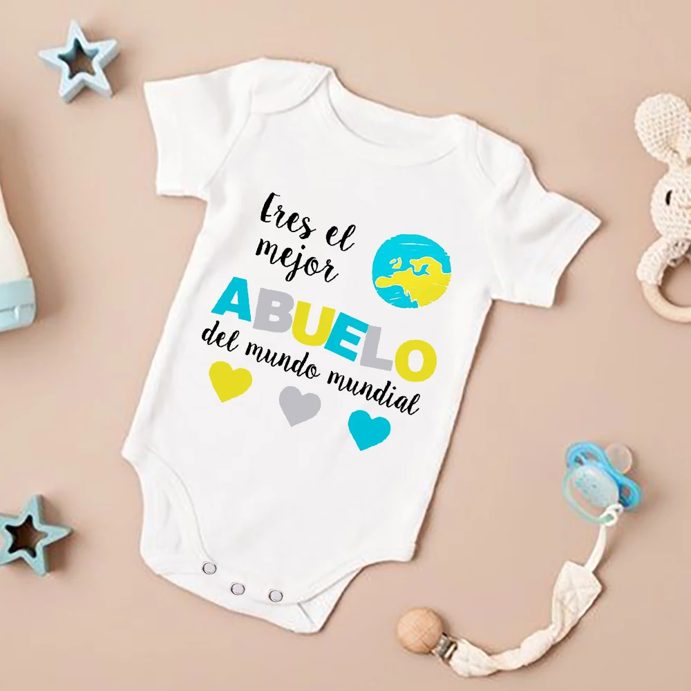 

Детский комбинезон с принтом «Вы дедушке мира», боди с короткими рукавами для новорожденных, забавная одежда для младенцев, подарок для дедушки