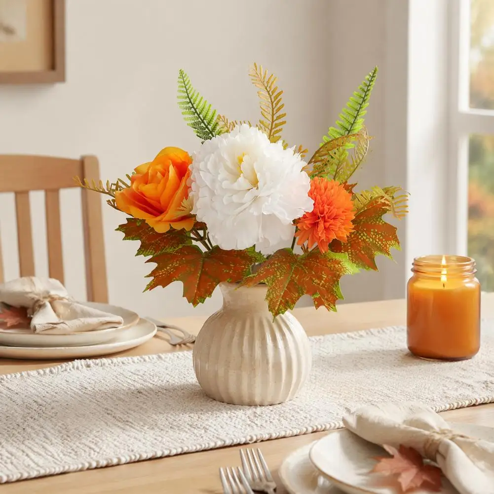 Simulation Greenery for Decoration Artificial Flowers for Home Decor Artificial Fall Flowers Bouquet Realistic Faux for Wedding