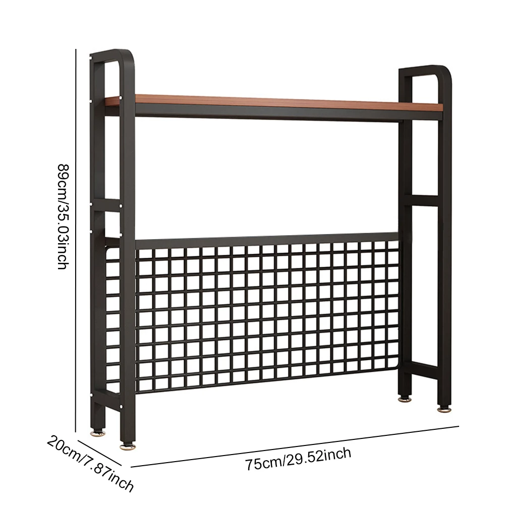 Bibliothèque multicouche avec grille, étagère en fer forgé, grande capacité, bureau d'ordinateur étudiant, rangement de bureau, T1