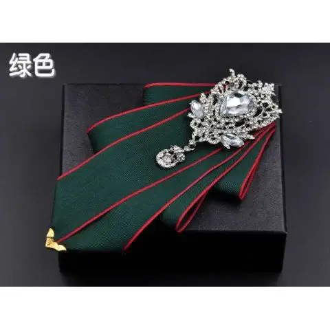 White Rhinestone Bow Tie Men\'s Wedding Fashion British Korean Women\'s Suits Dress Shirt Collar Flower Luxury Handmade Jewelry