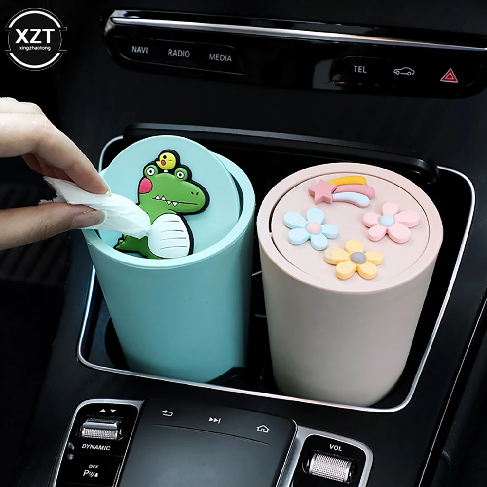 Creative Mini Car Trash Can Cute Car Storage Box Storage Bag Desktop Trash Can Debris Box Car Interior Accessories