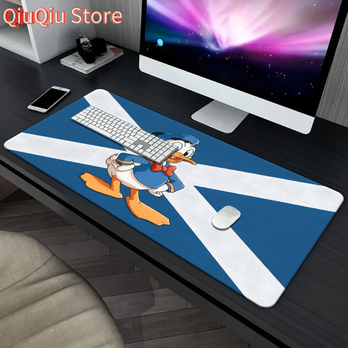 

1pc Disney Mickey & Donald Duck XXL Gaming Mouse Pad - Non-Slip Rubber Base, Large Desk Mat for Office & Computer, Vibrant Chara
