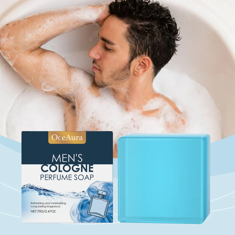

Men's Bath Soap - Help Clean Body, Moisturize Skin, Reduce Dryness, Enhance Softness & Gloss, Refreshing Scent, Control Oil, 70g