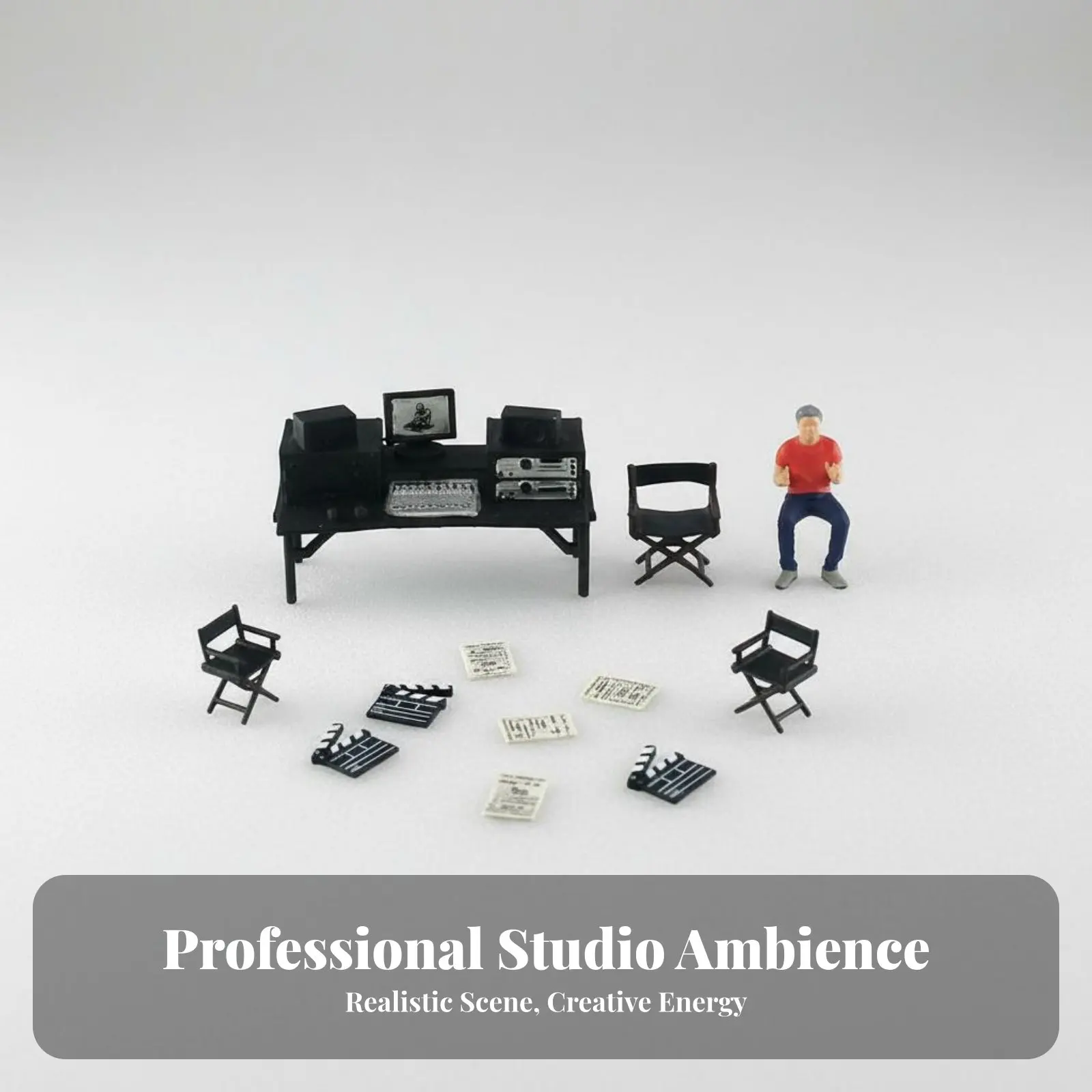 

1:64 Scale Film Director Set Collectible 1:64 Scale People Figurine Miniature Movie Filmmaker Miniature Scene Kit Photography