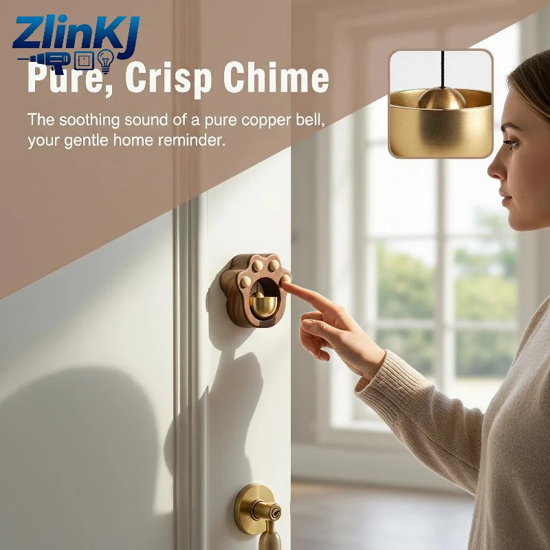 Cat Claw Cartoon Doorbell Soft Sound Wind Chime Door Opening Alert Decor for Renters Home Store Entrance