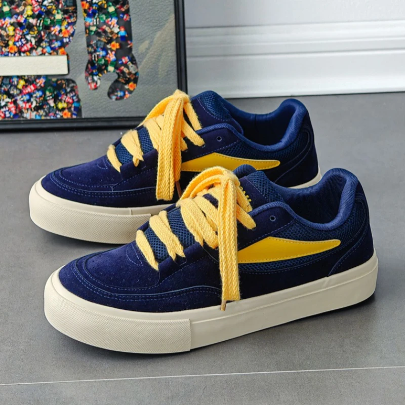 Euro Men Canvas Casual Shoes Street Cool Flat Skate Shoes Young Man Fashion Sneakers