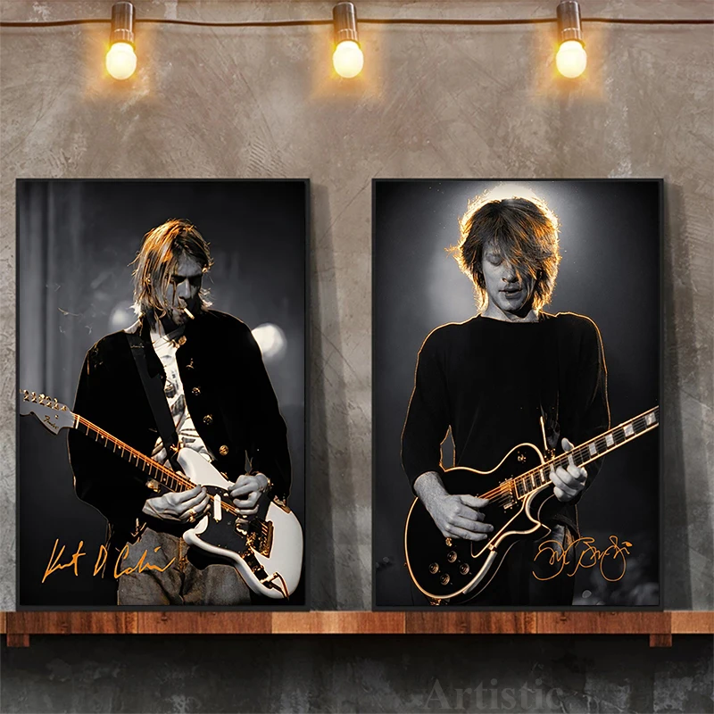 Rock Band Guitarist Singer Posters and Prints Music Wall Art Pictures Canvas Painting for Living Room Home Decor Cuadros