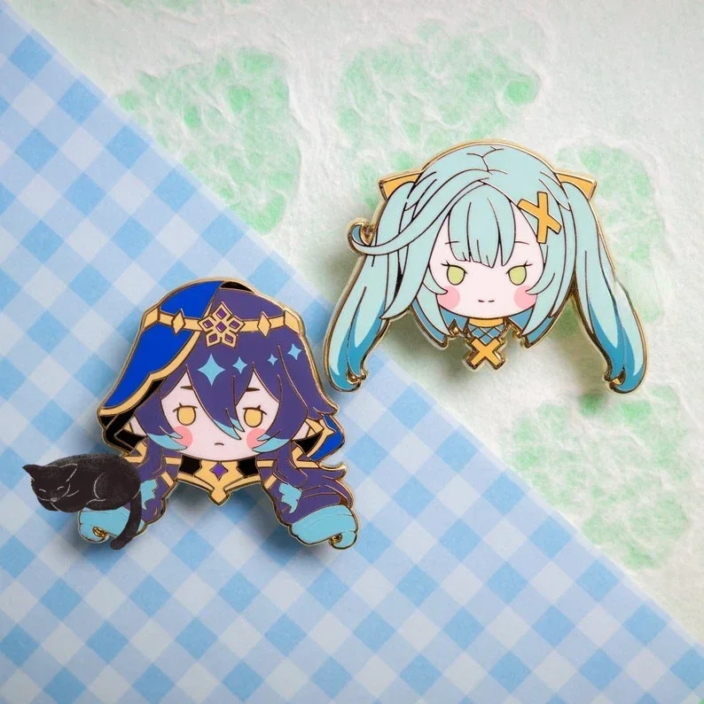 Genshin Impact Sumeru Layla & Faruzan   Enamel Pin