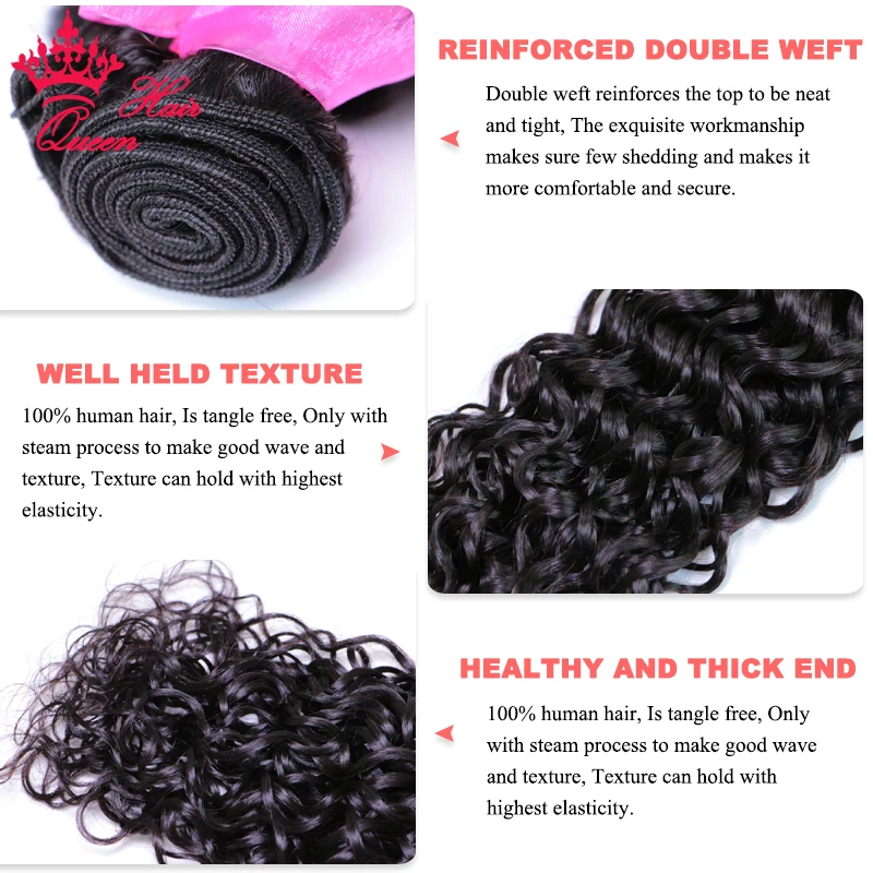 Real Invisible HD Lace Frontal with Bundle Hair Extensions Water Wave Virgin Human Raw Hair Bundles with Frontal 13x6 13x4 Lace