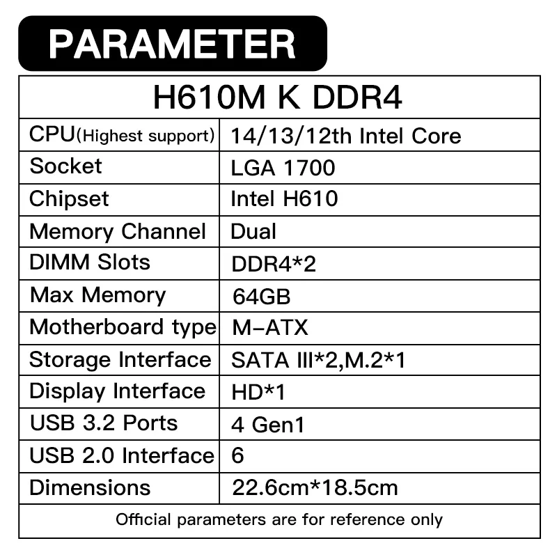 اللوحة الأم GIGABYTE H610M-K D4 Intel H610 المقبس LGA1700 DDR4 64GB PCI-E 3.0 M.2 SATA III USB3.2 H610 اللوحة الرئيسية