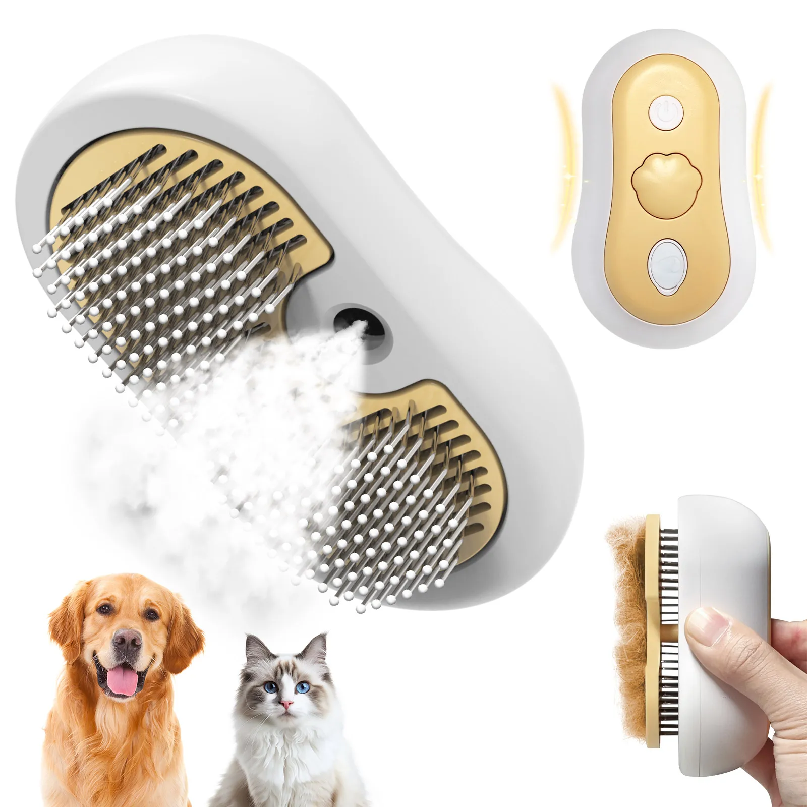 

3 in 1 Electric Cat Spray Comb USB Smart Silent Cat Dog Steam Brush Grooming Tool Antistatic Massage Pet Comb With Water Tank