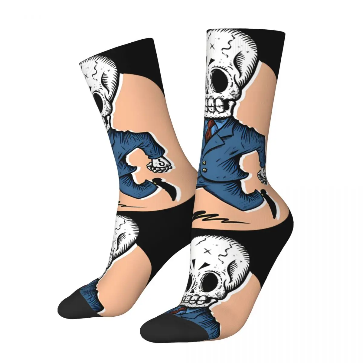 Shoot Men's Socks Retro Harajuku G-Grim Fandango Street Style Novelty Pattern Crew Sock