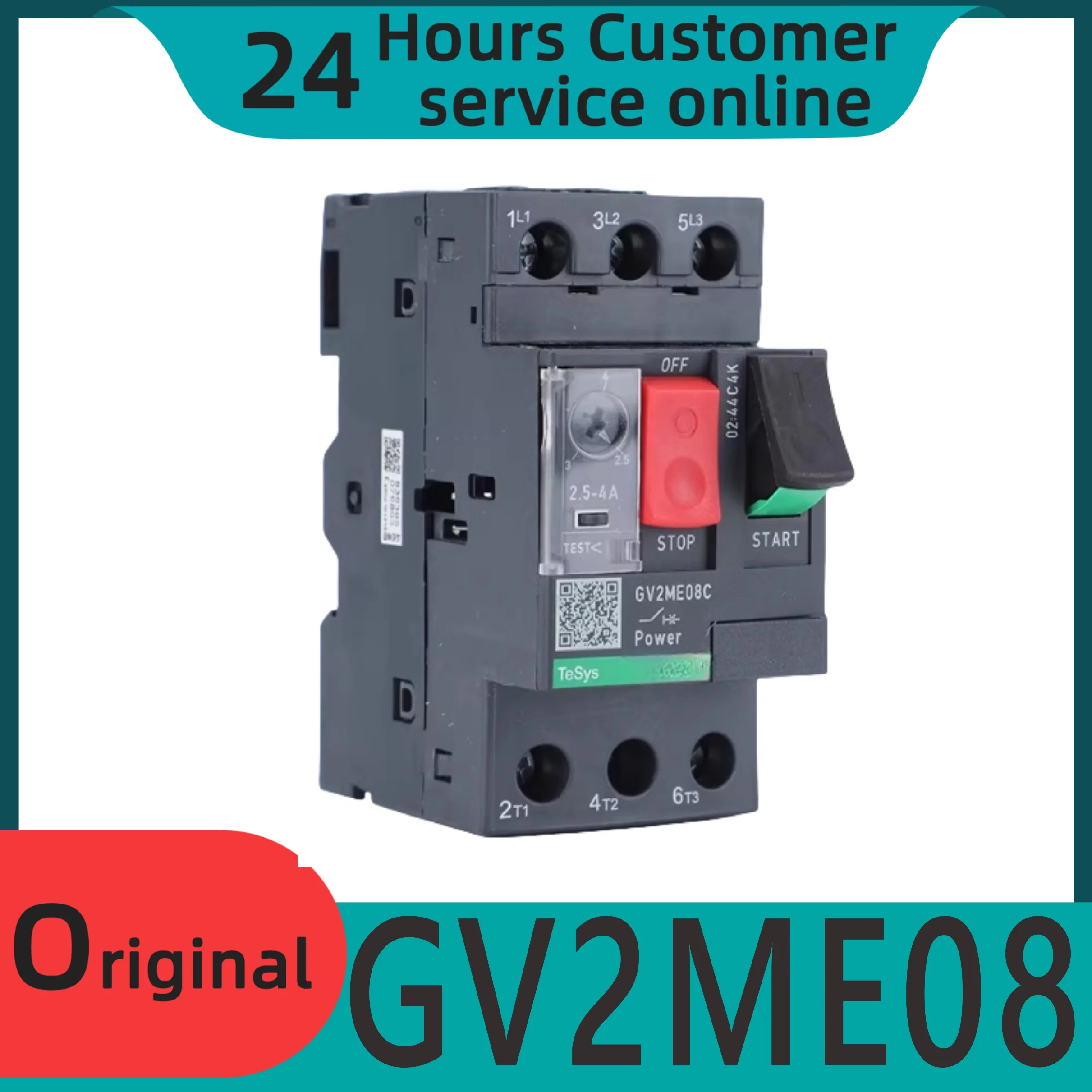 

Новый оригинальный автоматический выключатель двигателя GV2ME08, пусковой тепловой магнитный переключатель двигателя 2,5-4А