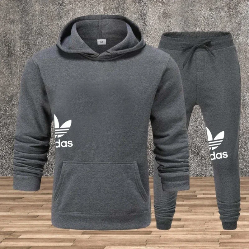 

Men's sweatshirt set, autumn and winter fitness fashion jogging exercise set, autumn and winter fashion comfort feature two-piec