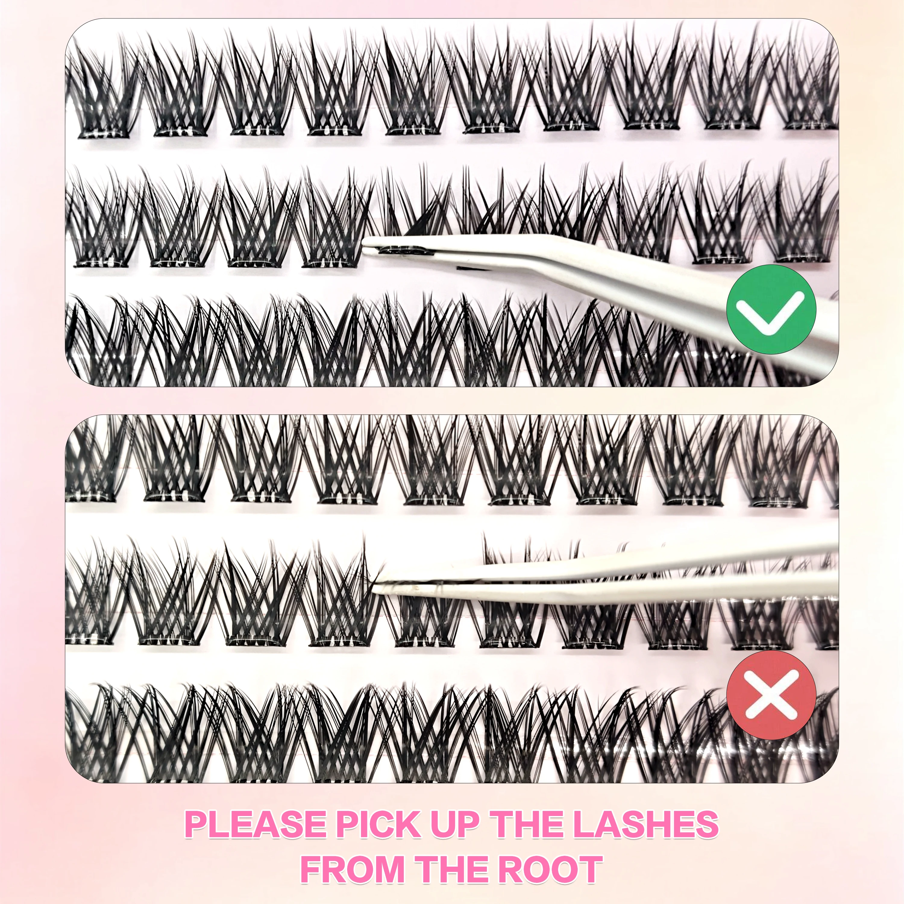 ขนตาปลอมแบบติดเองคุณภาพสูง ยอดนิยม ใช้ซ้ำได้ 3-4 ครั้ง ทำมือ ความจุเยอะ งอน C ผสม ขยายขนาด ตาสองชั้น