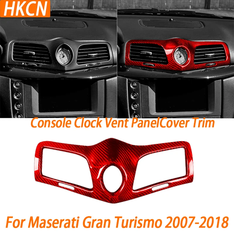 Para Maserati GranTurismo 2007-2018, Fibra de Carbono, Consola Central, Reloj, Panel de Ventilación de Aire, Cubierta Decorativa, Accesorios Interiores para Automóvil, Pegatinas