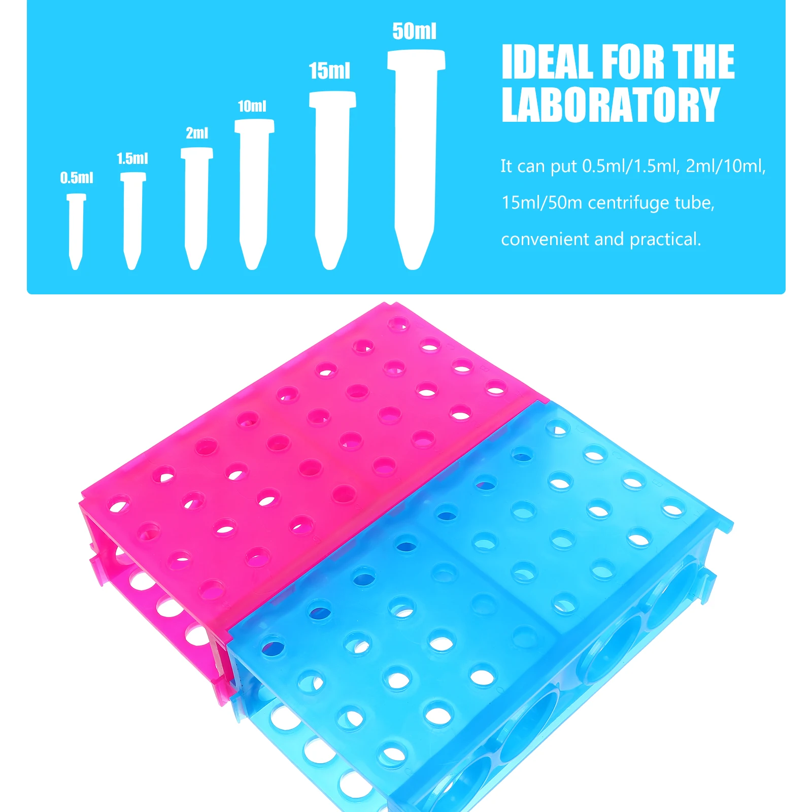 

2pcs Tube Rack Plastic Storage Shelf Microcentrifuge Holder Freezer Perfume Oil Vials Lightweight Resistance Bracket