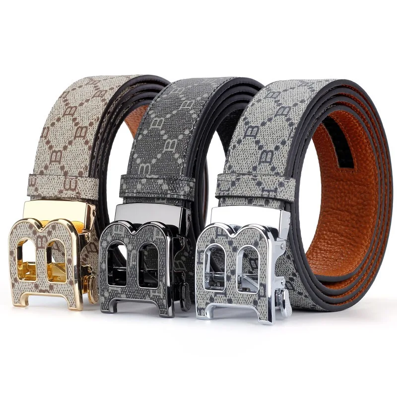2025 Wide 34mm Business Men's Belt Luxury Brand Alloy Metal Buckle Designer Canvas Leather Belts men Waist Strap Belts for Jeans