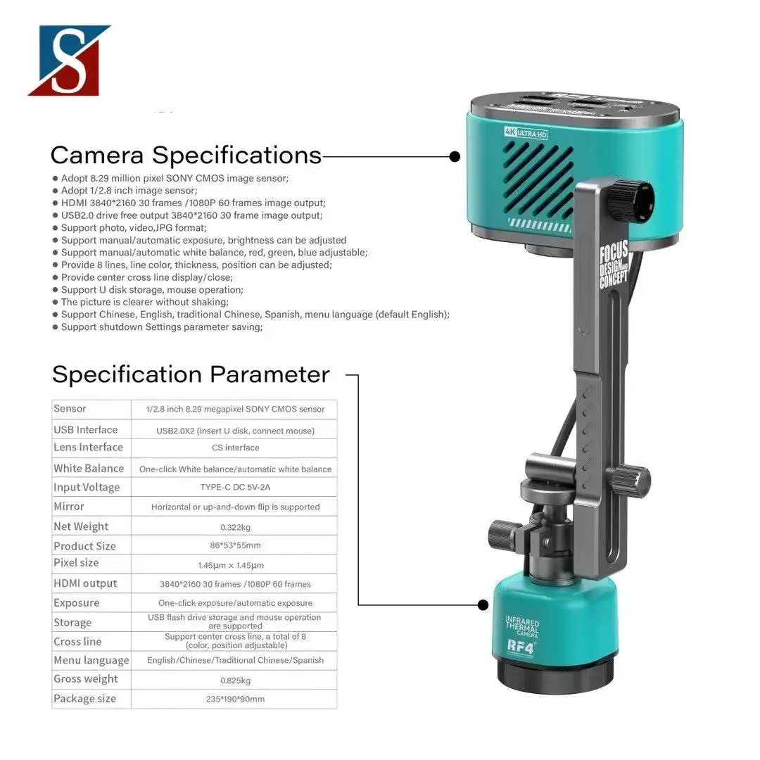 NEW Novel RF-C39L Trinocular Microscope 4K Usb Camera 2 in 1Short Circuit Tester Visible and Infrared Dual-Spectral Thermal Cam