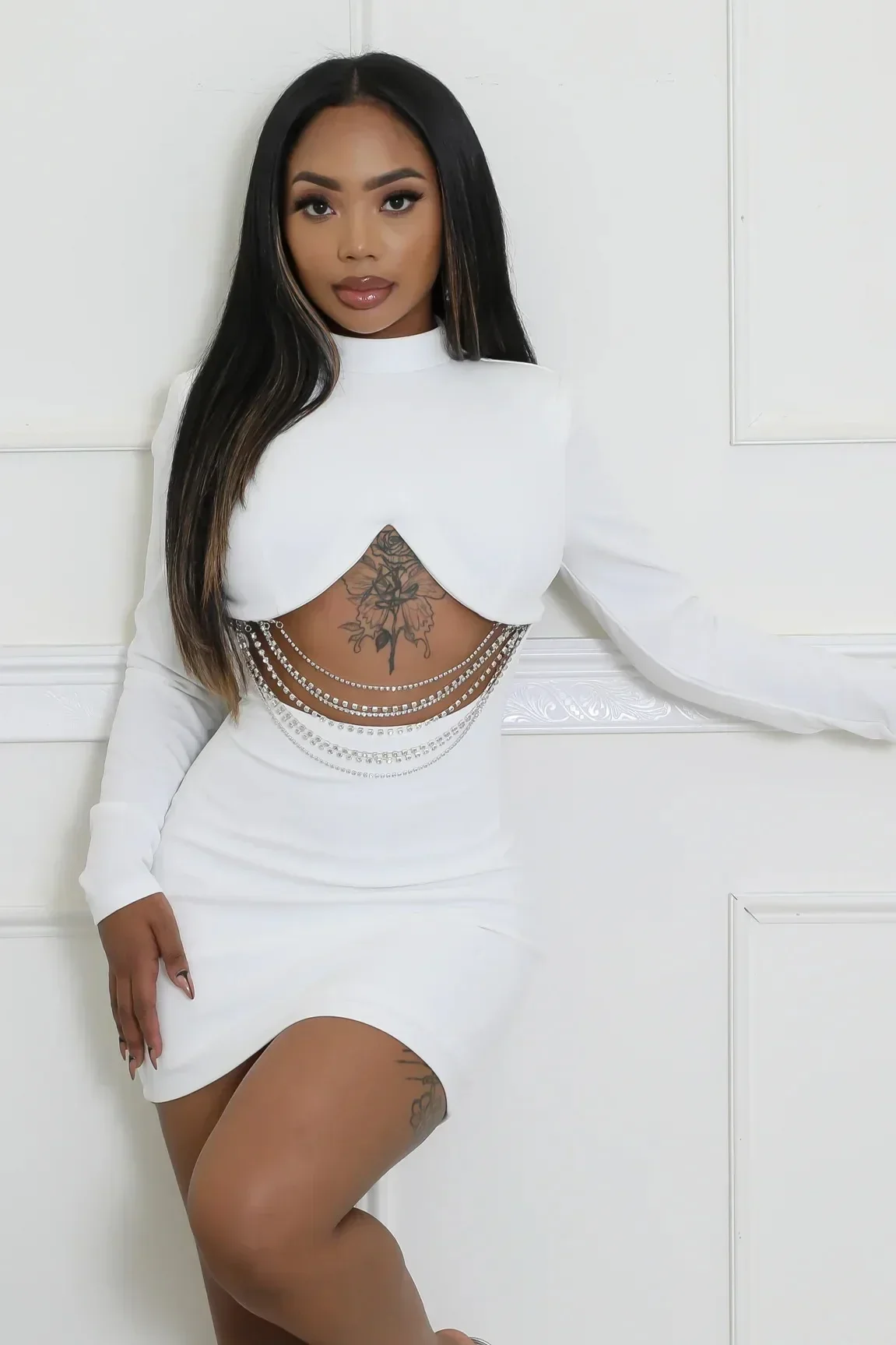 2025 Autumn Women Full Sleeve Elegant O-neck Mini Dress Pearl String Sexy Street Night Club Party Vestidos Dresses
