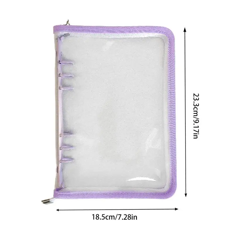 Binder Taschen mit Reiß verschluss transparent 6 Ring Planer Abdeckung mit Reiß verschluss Journal Organizer abnehmbare a5 oder a6 Reises tu denten