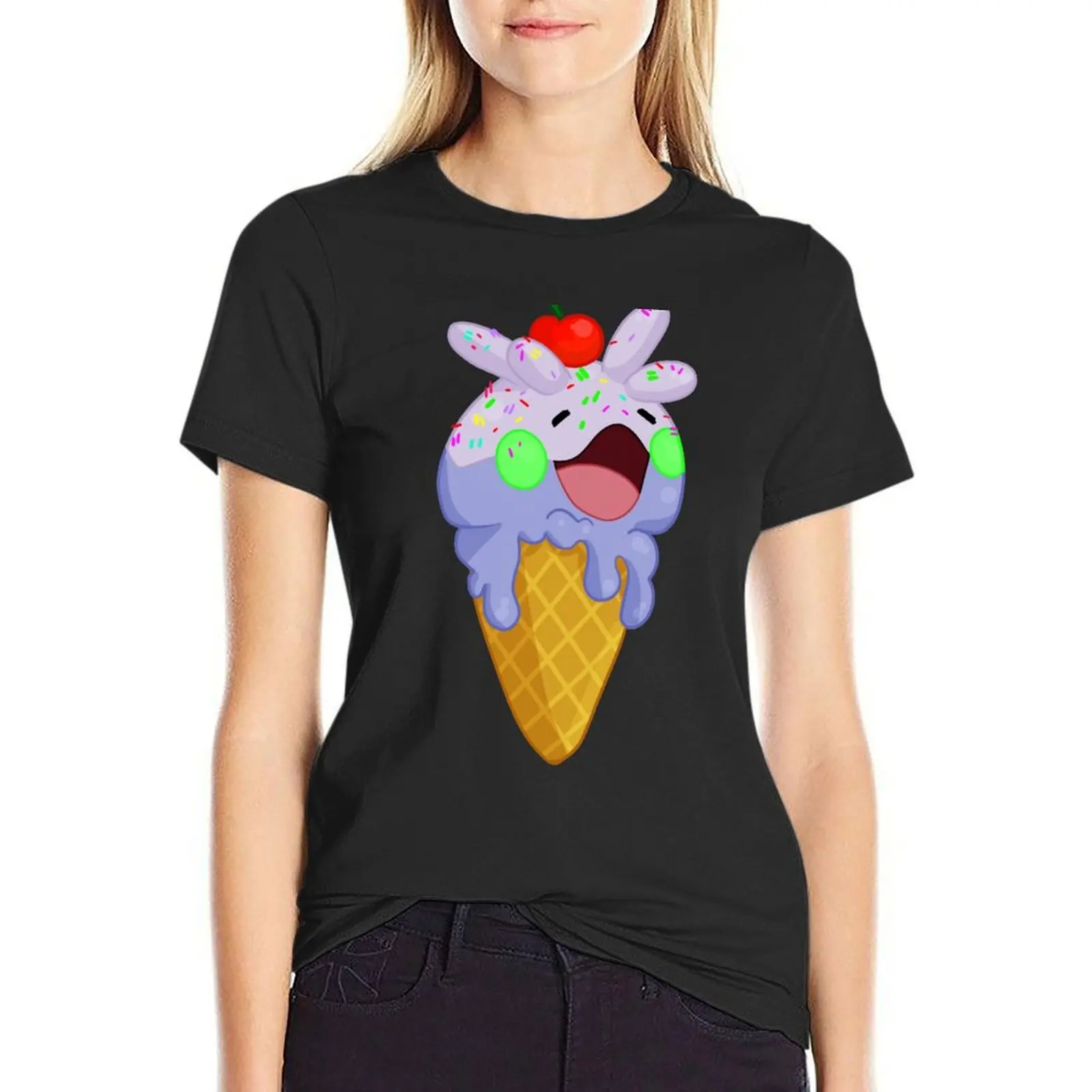 Ice Cream Goomy T-Shirt anime Short sleeve tee funnys oversized Womens graphic t shirts