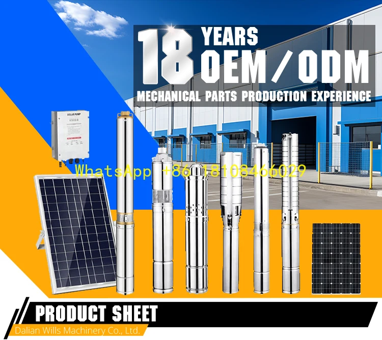 

DC Surface 3.5m/h Flow 25m Head 1.25" Outlet 2m CableWholesale Customized Wells Machinery 4DSC Solar Water Pump for Agriculture