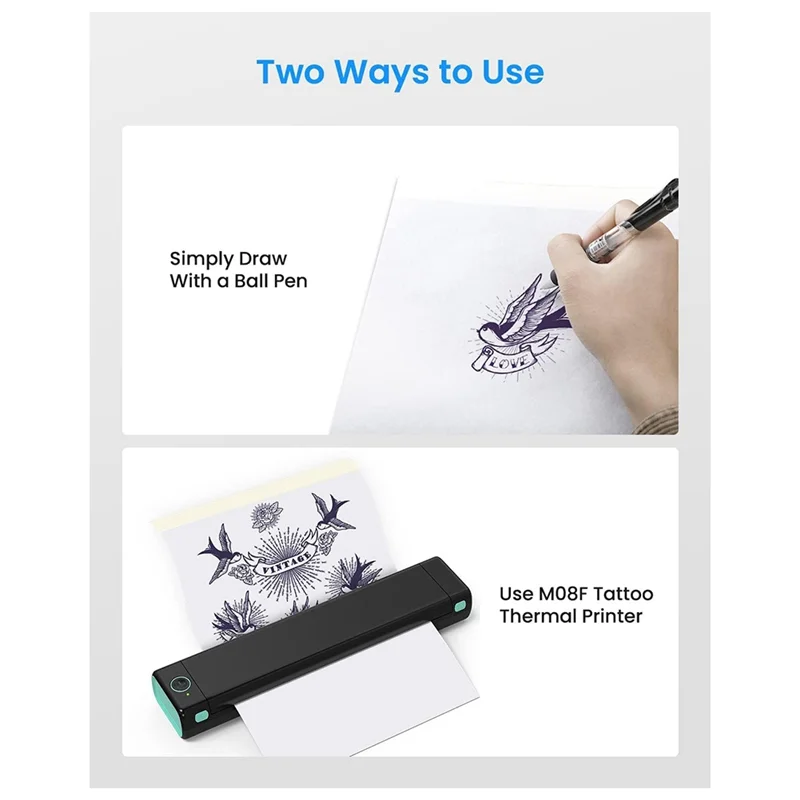 

Sensitive Tattoo Transfer Paper, 50 Sheets Tattoo Stencil Paper For Tattooing, Compatible With M08F Printer, A4 Size