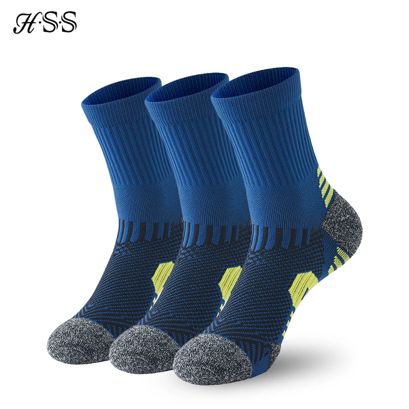 

3 пары профессиональных спортивных носков для фитнеса, нескользящие носки для бега с полотенцесушителем для мужчин и женщин, длинные быстросохнущие баскетбольные тренировочные носки