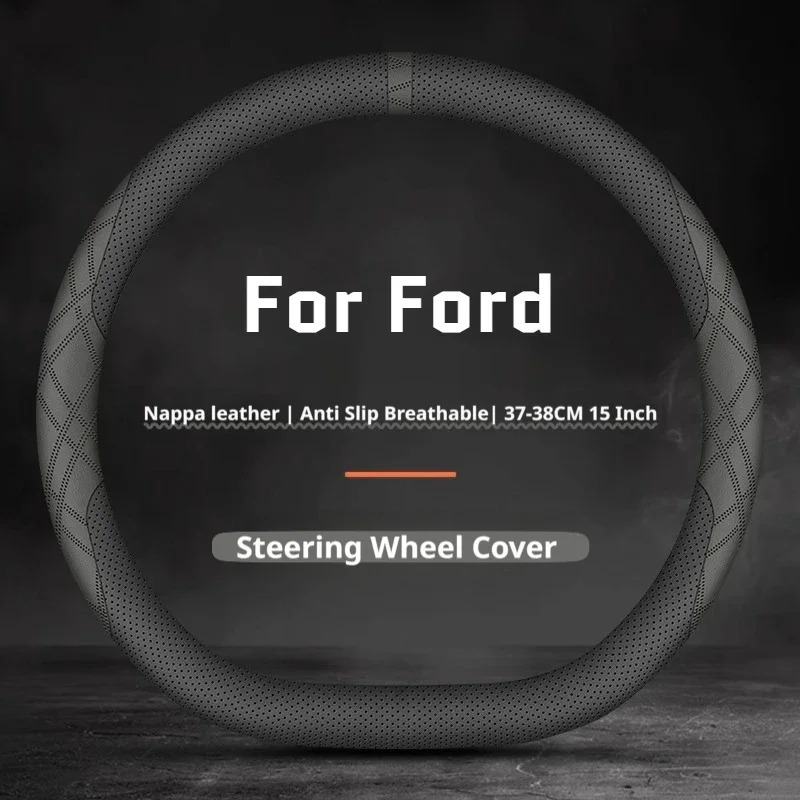 New3Breathable3Car3Steering3Wheel3Cover3Napa3Leather315Inch3For3Ford3Mondeo3Escape3Focus3Explorer3F-1503Ranger3Accessories