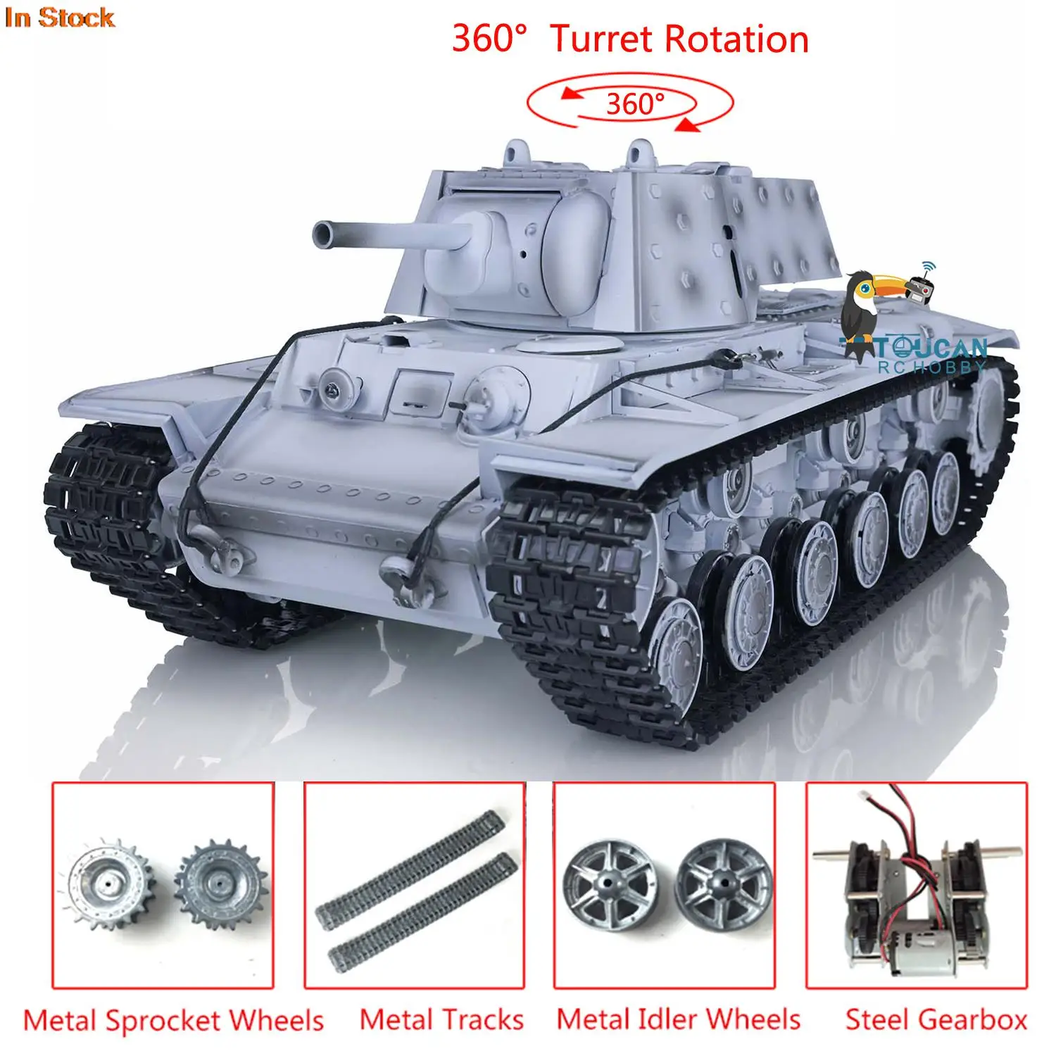 

1/16 Heng Long RTR Snow 7.0 Модернизированный советский радиоуправляемый танк KV-1 3878 с поворотом 360 ° Револьверный динамик дымовой блок BB инфракрасный блок дымовой TH17473