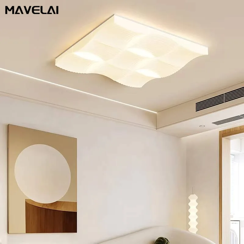 Full Spectrum Milk Brick Living Room Ceiling Lamp Modern Minimalist Atmosphere Eye Protection Cream Style Room Bedroom Lamps