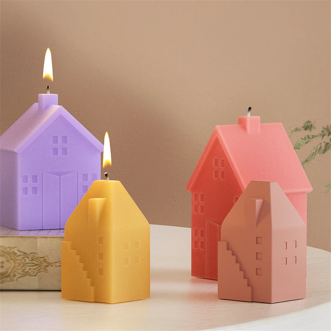 3D House Shape Candle Resin Mold DIY Stereoscopic House Gypsum Silicone Mold Home Crafts Ornaments Handmade Soap Making Molds