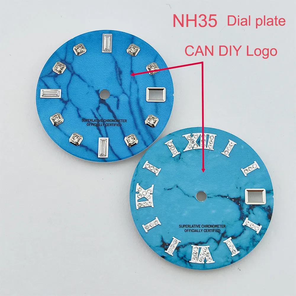 28.5mm dial NH35 Natural marble dial literal NH35/NH36 men's watch replacement accessories