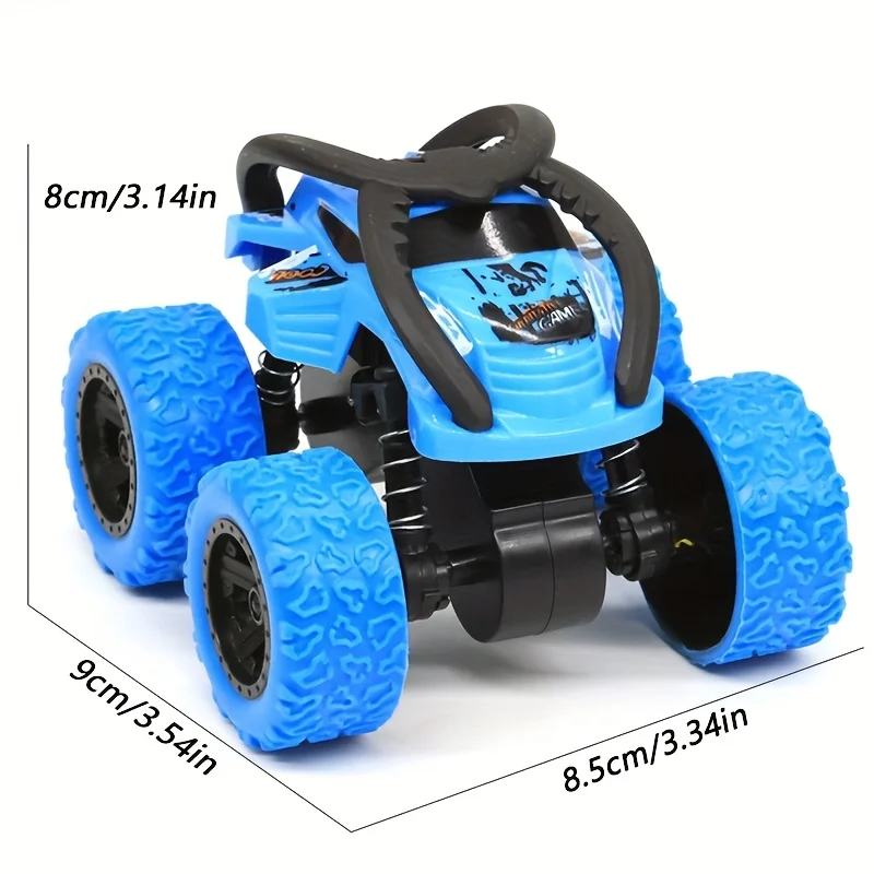 Coche de juguete todoterreno de 4 piezas, juego de juguetes de camión monstruo de juguete de inercia con tracción en las cuatro ruedas para niños, operación Manual, No requiere batería