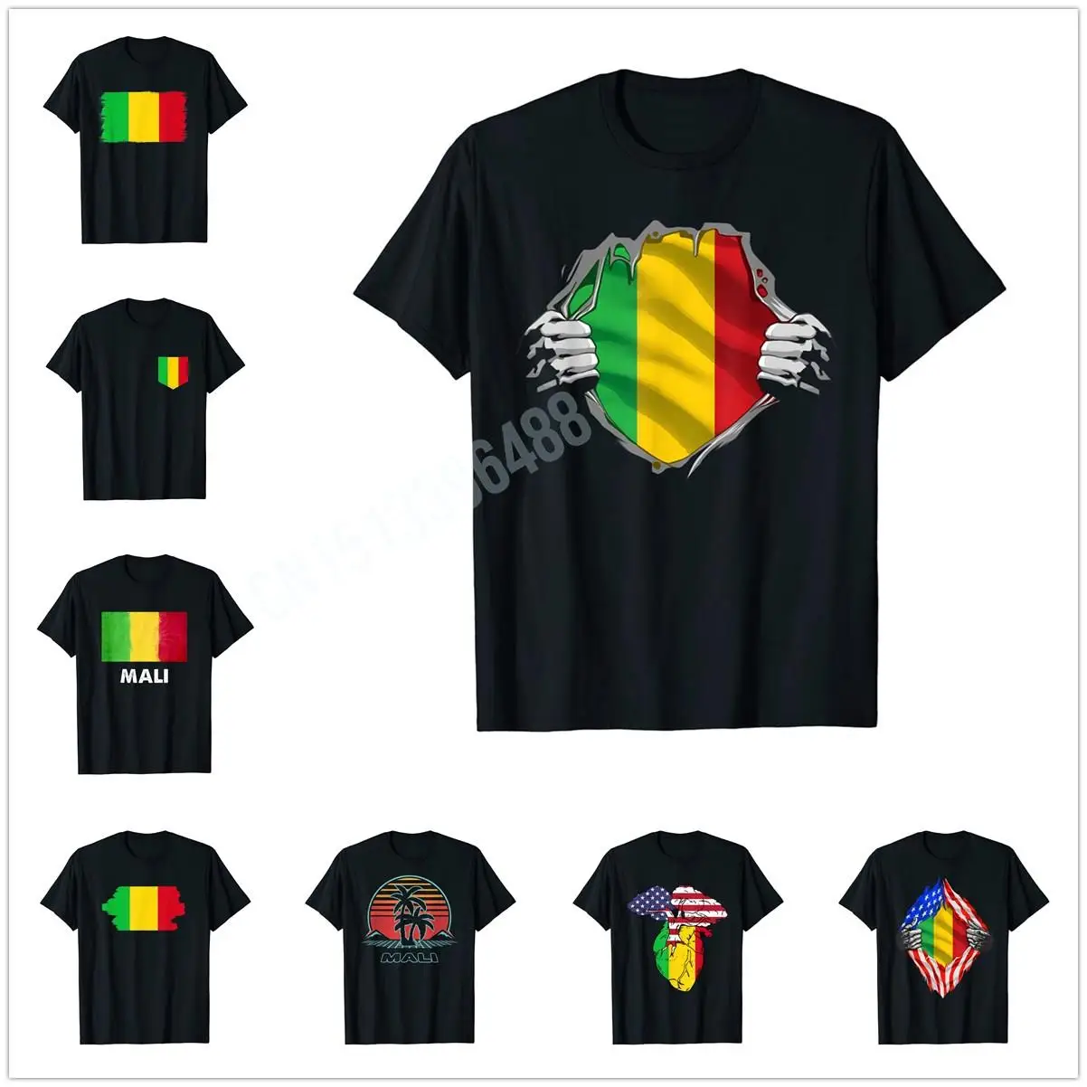 More Design Super Malian Flag Mali Map T-Shirt For Men Women T Shirt Tops Cotton Tees