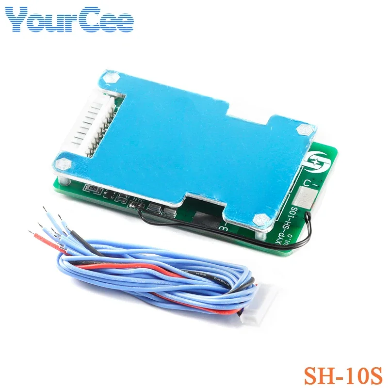 10S BMS Polymer Core 15A 42V Lithium Battery Protection Board with Balanced Power Module SH-10S Built-in Temperature Control