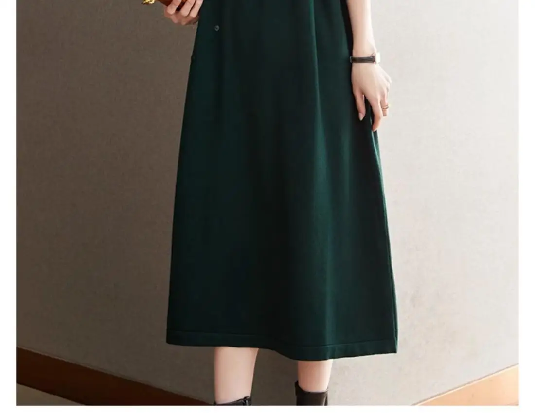 جديد سحب جيرسي للنساء موضة تريكو الصوف فستان طويل ربيع الخريف البلوز سترة الشتاء الدافئة البلوز الملابس النسائية #6