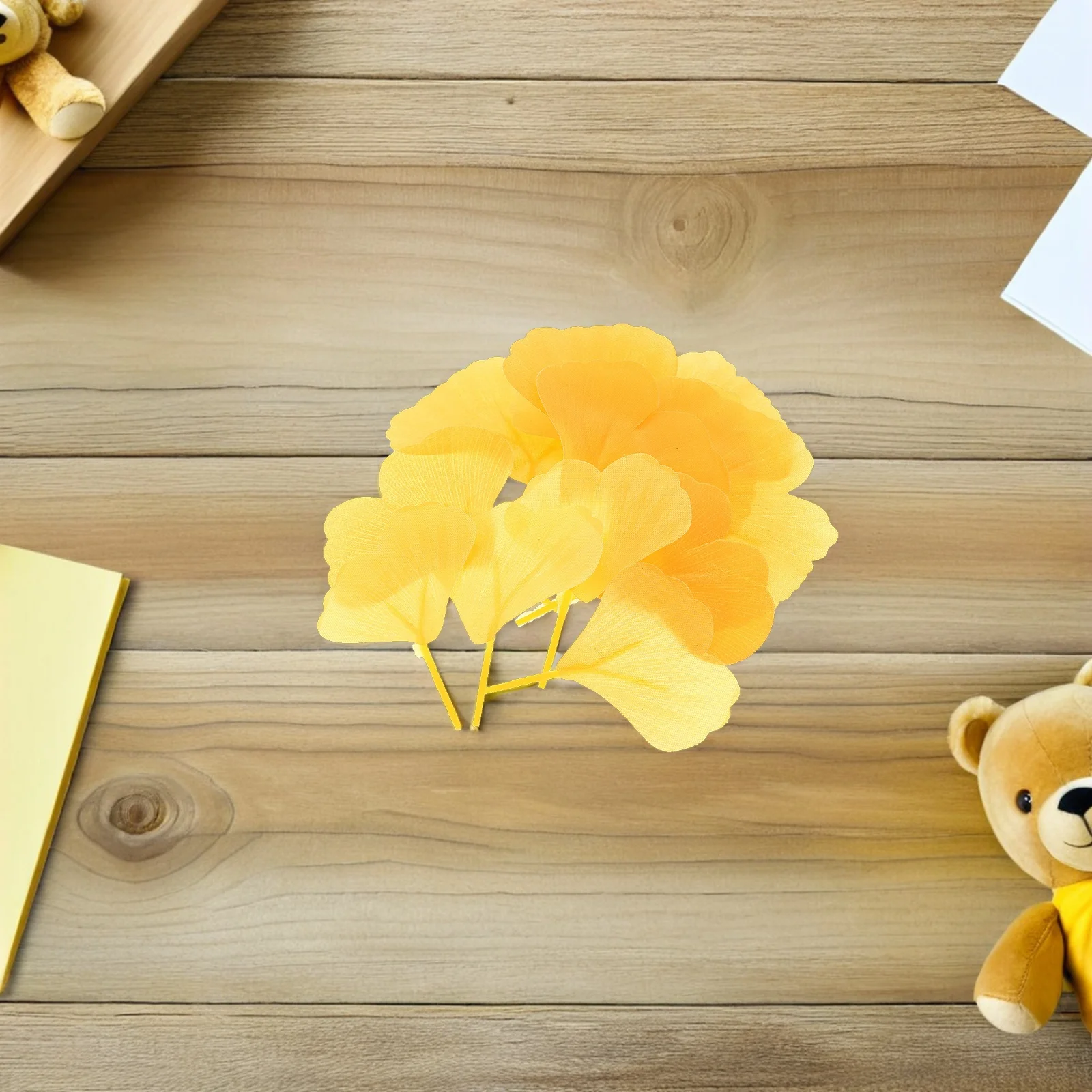 300 قطعة أوراق الجنكة المحاكاة أوراق الخريف الاصطناعية الصفراء لخريف الزفاف ديكور الزفاف دش جارلاند لوازم حفلة المنزل